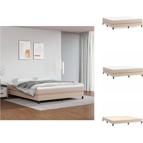 Vidaxl Letto A Molle Insacchettate Cappuccino Marrone 160X200 Cm In Pelle Finta - Letti & Reti-image