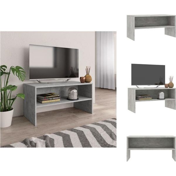 Vidaxl Mobile Tv Grigio Cemento 80X40X40 Cm Materiale A Base Di Legno - Mobili Tv-image