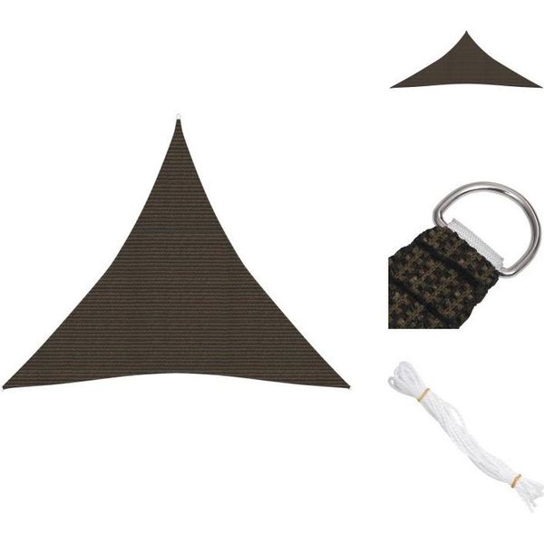 Vidaxl Tenda Da Sole 160 G/M² Marrone 4,5X4,5X4,5 M Hdpe - Ombrelloni E Tende Da Sole-image