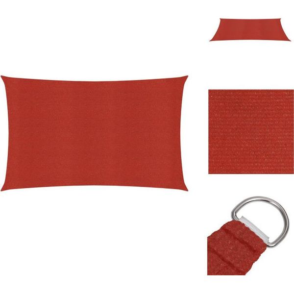 Vidaxl Tenda Da Sole 160 G/M² Rosso 2X4 M Hdpe - Ombrelloni E Tende Da Sole-image