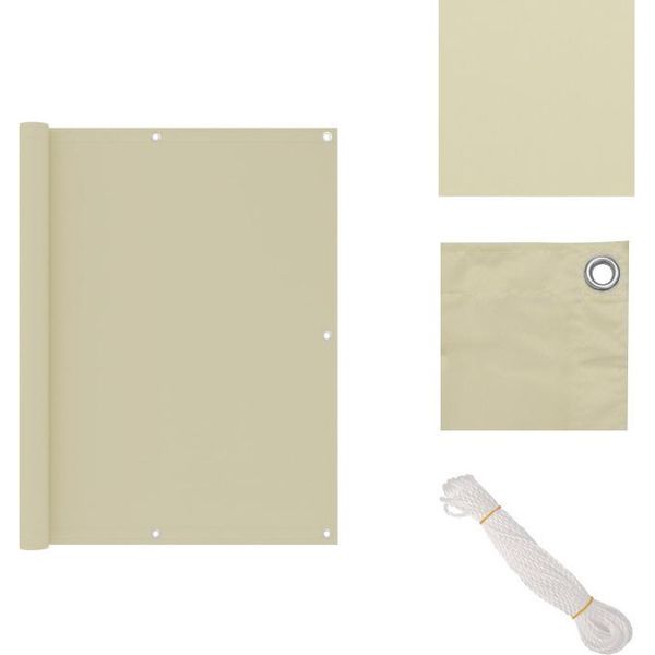 Vidaxl Schermo Privacy Per Balcone Crema 120X300 Cm Tessuto Oxford - Ombrelloni E Tende Da Sole-image