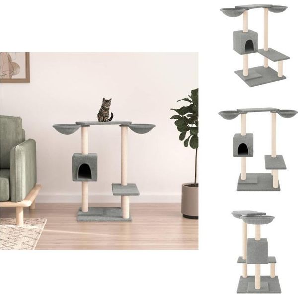 Vidaxl Albero Tiragraffi Con Tiragraffi Grigio Chiaro 82 Cm - Alberi Tiragraffi-image