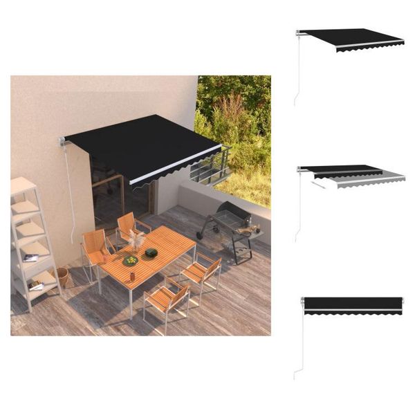 Vidaxl Tenda Da Sole A Scomparsa Automatica 300X250 Cm Antracite - Tende Da Sole-image