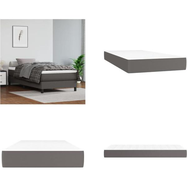 Vidaxl Materasso A Molle Insacchettate Grigio 90X200X20 Cm In Pelle Finta - Materasso A Molle Insacchettate - Materassi A Molle Insacchettate - Materasso - Mobili Per La Camera Da Letto-image