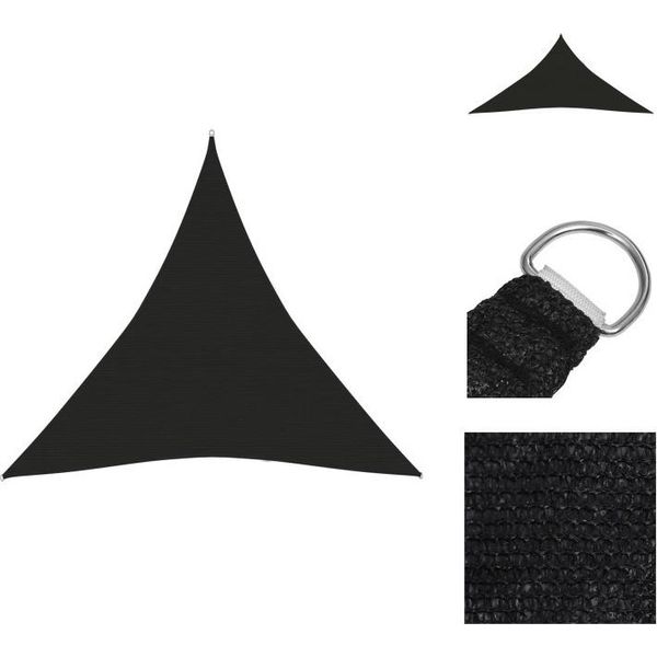 Vidaxl Tenda Da Sole 160 G/M² Nero 5X5X5 M Hdpe - Ombrelloni E Tende Da Sole-image