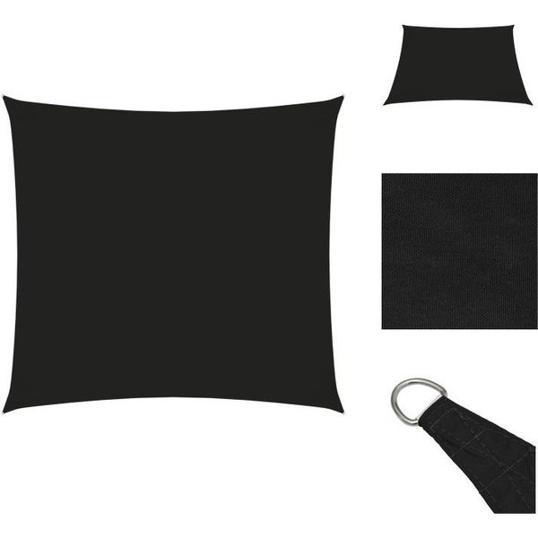 Vidaxl Tenda Da Sole In Tessuto Oxford Quadrato 2,5X2,5 M Nero - Ombrelloni E Tende Da Sole-image