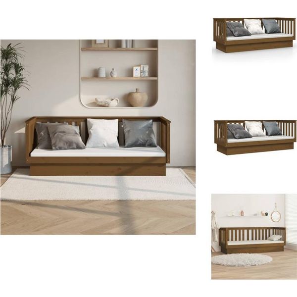 Vidaxl Letto Da Giorno Marrone Miele 75X190 Cm In Legno Di Pino Massiccio - Letti & Reti-image