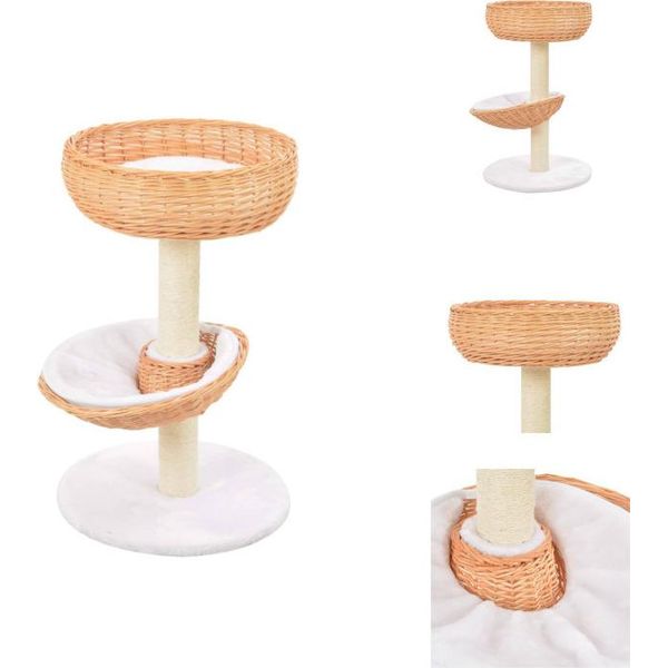 Vidaxl Tiragraffi Per Gatti In Sisal Legno Naturale Di Salice - Tiragraffi-image