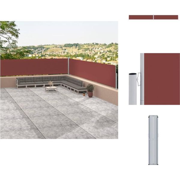 Vidaxl Tenda Laterale Estensibile Marrone 117X1200 Cm - Ombrelloni E Tende Da Sole-image
