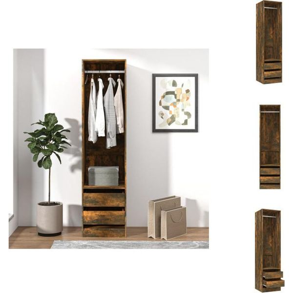 Vidaxl Armadio Con Cassetti In Rovere Fumé 50X50X200 Cm - Armadi-image