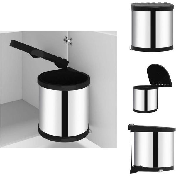Vidaxl Cestino Da Incasso Per Cucina In Acciaio Inox 8 L - Cestini E Cestini Per Rifiuti-image