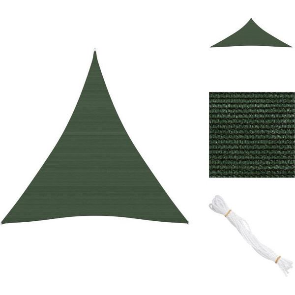 Vidaxl Tenda Da Sole 160 G/M² Verde Scuro 4X5X5 M Hdpe - Ombrelloni E Tende Da Sole-image