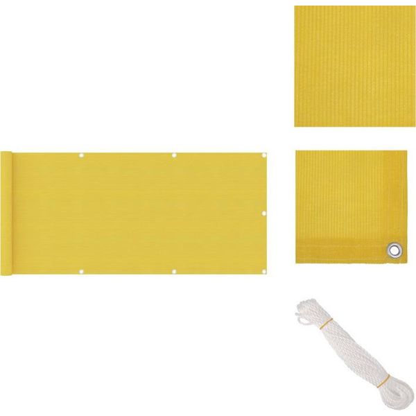 Vidaxl Schermo Privacy Per Balcone Giallo 75X500 Cm Hdpe - Ombrelloni E Tende Da Sole-image