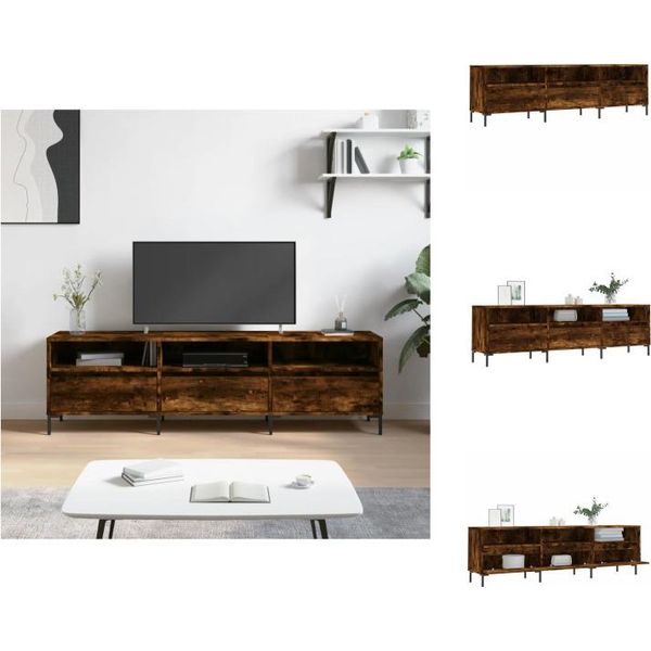 Mobile Tv Vidaxl Rovere Fumé 150X30X44,5 Cm Materiale A Base Di Legno - Mobili Tv-image