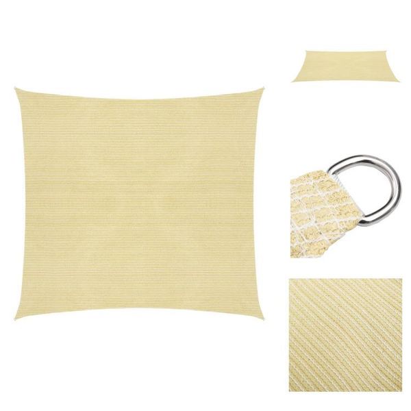 Vidaxl Tenda 160 G/M² Beige 3X3 M Hdpe - Ombrelloni E Tende Da Sole-image