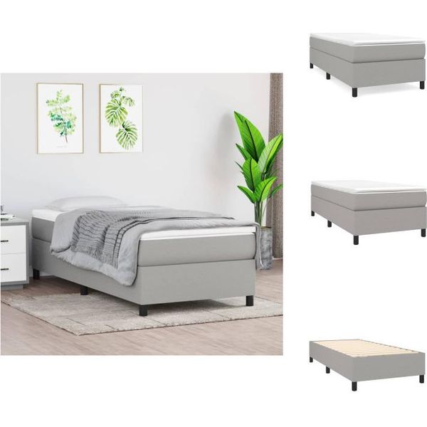 Vidaxl Letto A Molle Insacchettate Grigio Chiaro 90X200 Cm Tessuto - Letti E Strutture Letto-image