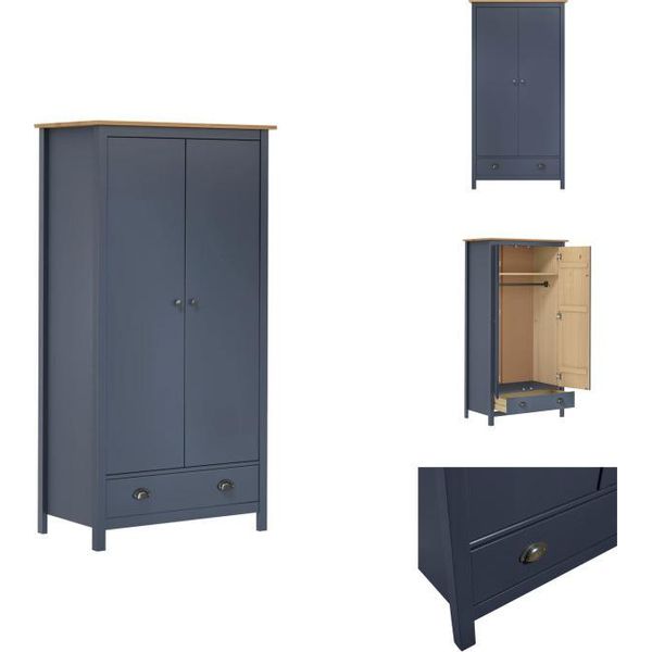 Vidaxl Armadio A 2 Ante Hill Grey 89X50X170 Cm In Legno Di Pino - Armadi-image