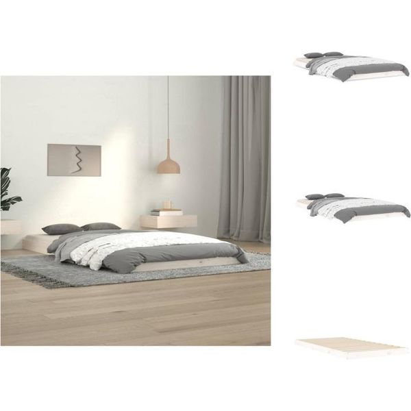 Vidaxl Letto In Legno Massiccio Bianco 100X200 Cm Pino - Letti E Strutture Letto-image