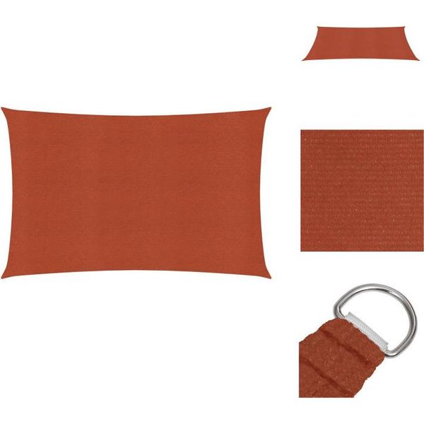 Vidaxl Tenda Da Sole 160 G/M² Rosso Terracotta 2X4,5 M Hdpe - Ombrelloni E Tende Da Sole-image