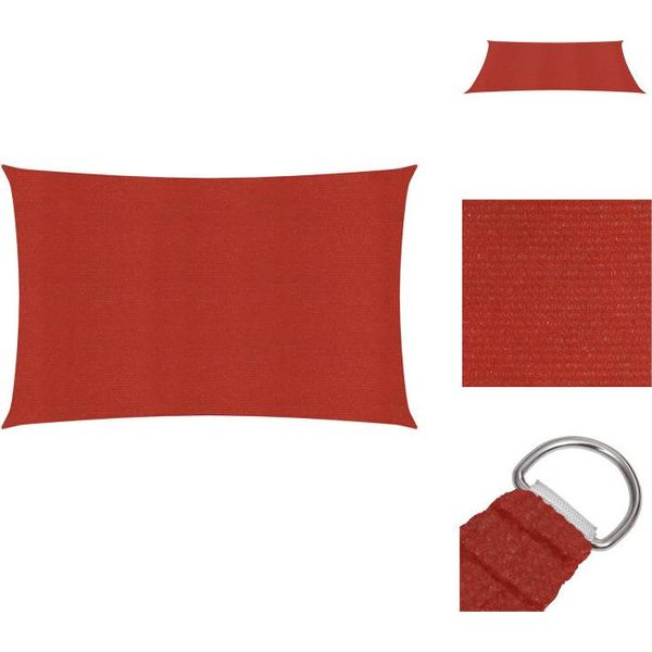 Vidaxl Tenda Da Sole 160 G/M² Rosso 2X5 M Hdpe - Ombrelloni E Tende Da Sole-image