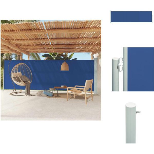 Vidaxl Tenda Laterale Estensibile 180X600 Cm Blu - Ombrelloni E Tende Da Sole-image