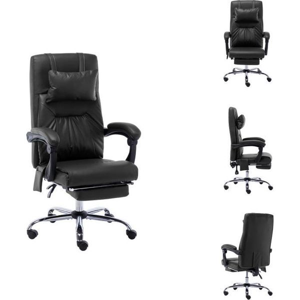 Vidaxl Sedia Da Ufficio Per Massaggio In Pelle Finta Nera - Sedie Da Ufficio-image