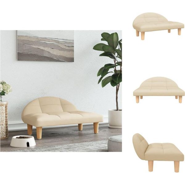 Vidaxl Letto Per Cani Crema 70X52X30 Cm In Tessuto - Letti Per Cani-image