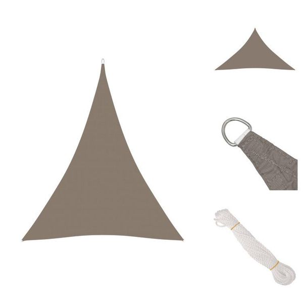 Vidaxl Tenda Da Sole In Tessuto Oxford Triangolare 3X4X4 M Taupe - Ombrelloni E Tende Da Sole-image