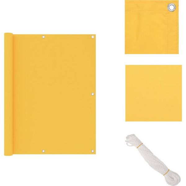 Vidaxl Schermo Privacy Per Balcone Giallo 120X600 Cm Tessuto Oxford - Ombrelloni E Tende Da Sole-image