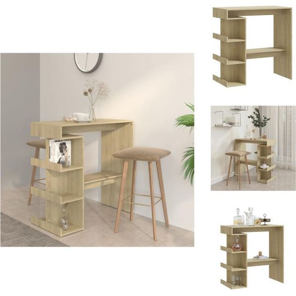 Vidaxl Tavolo Da Bar Con Ripiano In Rovere Sonoma 100X50X101,5 Cm In Legno - Tavoli Da Pranzo-image