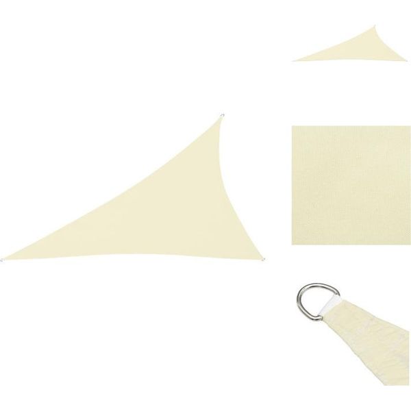 Vidaxl Tenda Da Sole In Tessuto Oxford Triangolare 3X4X5 M Bianco Crema - Ombrelloni E Tende Da Sole-image