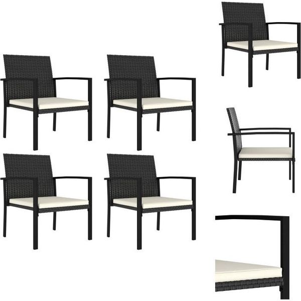 Vidaxl Sedie Da Pranzo Da Giardino 4 Pz. Poly Rattan Nero - Sedie Da Giardino-image