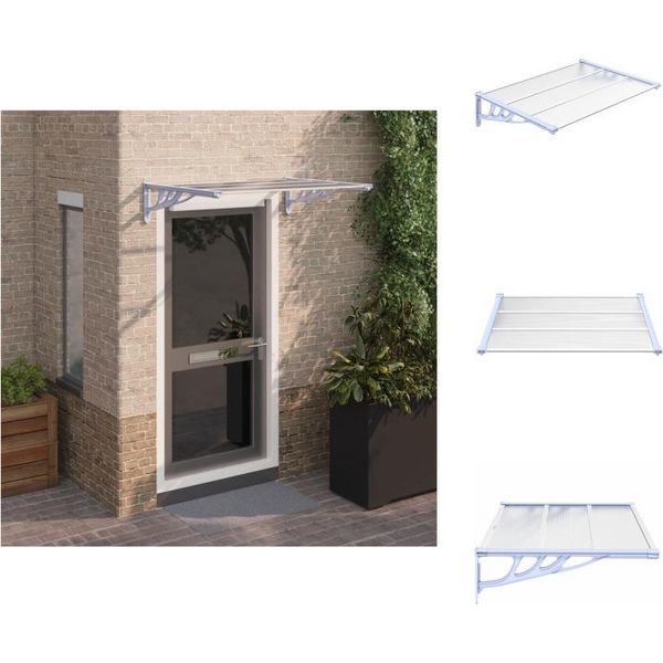 Vidaxl Tettoia Per Porte Grigio E Trasparente 122X90 Cm In Policarbonato - Tende Da Sole-image