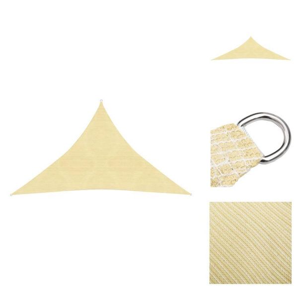 Vidaxl Tenda Da Sole 160 G/M² Beige 3,5X3,5X4,9 M Hdpe - Ombrelloni E Tende Da Sole-image