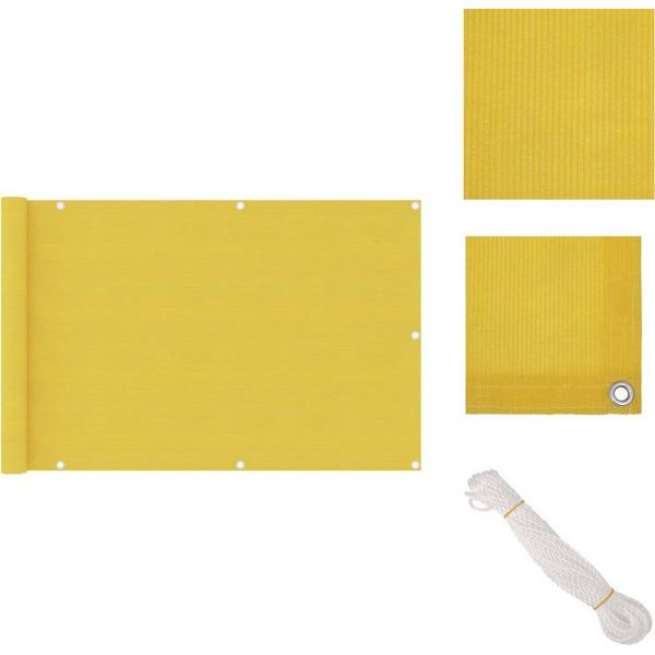 Vidaxl Schermo Privacy Per Balcone Giallo 90X400 Cm Hdpe - Ombrelloni E Tende Da Sole-image
