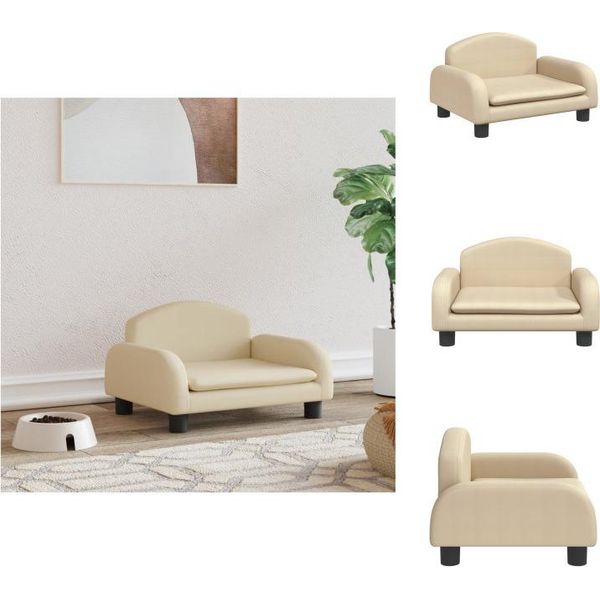 Vidaxl Letto Per Cani In Tessuto Crema 50X40X30 Cm - Letti Per Cani-image