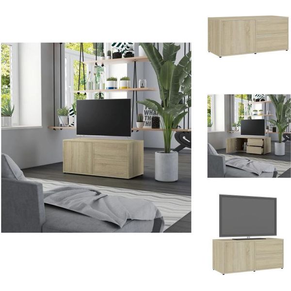 Mobile Tv Vidaxl Rovere Sonoma 80X34X36 Cm Materiale A Base Di Legno - Mobili Tv-image