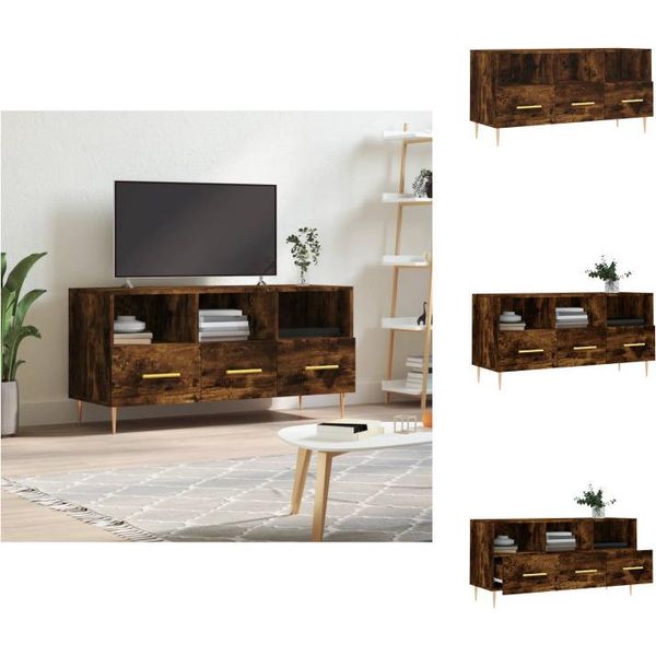Mobile Tv Vidaxl Rovere Fumé 102X36X50 Cm Materiale A Base Di Legno - Mobili Tv-image