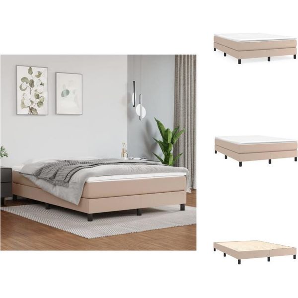 Vidaxl Letto A Molle Insacchettate Cappuccino Marrone 140X190 Cm In Pelle Finta - Letti & Reti-image
