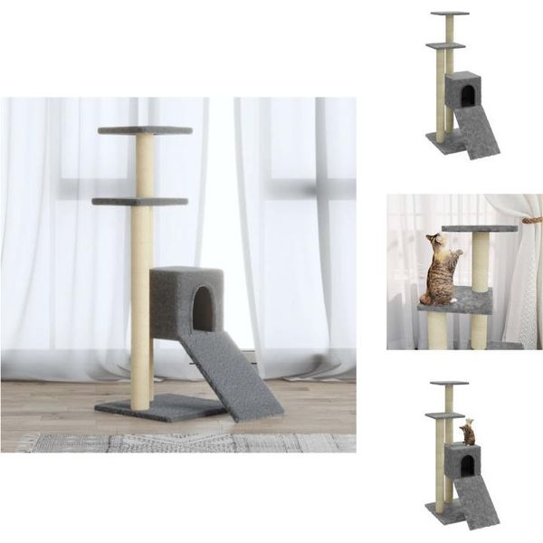 Vidaxl Albero Tiragraffi Con Graffiatoi In Sisal Grigio Chiaro 92 Cm - Alberi Tiragraffi-image