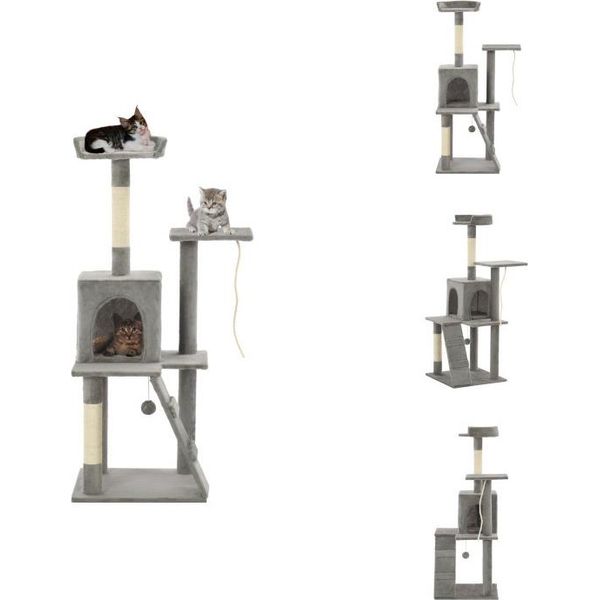 Vidaxl Albero Per Gatti Con Tiragraffi In Sisal 120 Cm Grigio - Alberi Tiragraffi-image