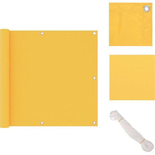 Vidaxl Schermo Privacy Per Balcone Giallo 90X500 Cm Tessuto Oxford - Ombrelloni E Tende Da Sole-image