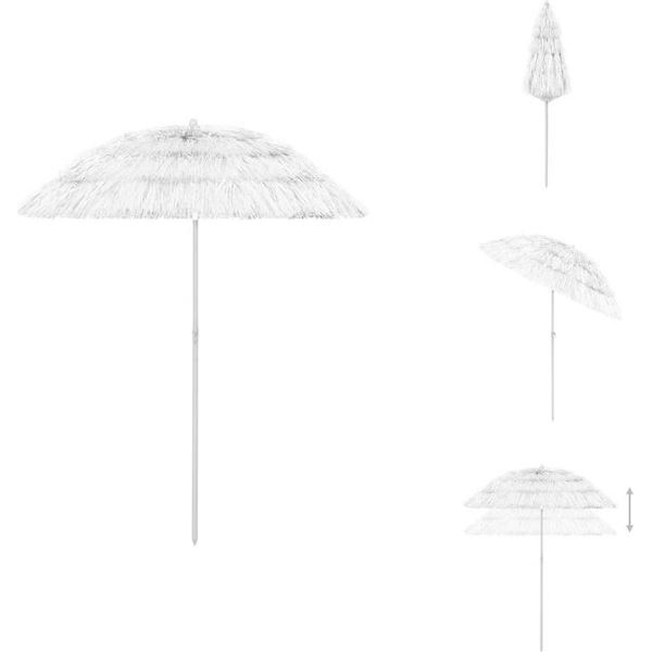 Vidaxl Ombrellone Hawaii Bianco 180 Cm - Ombrelloni E Tende Da Sole-image