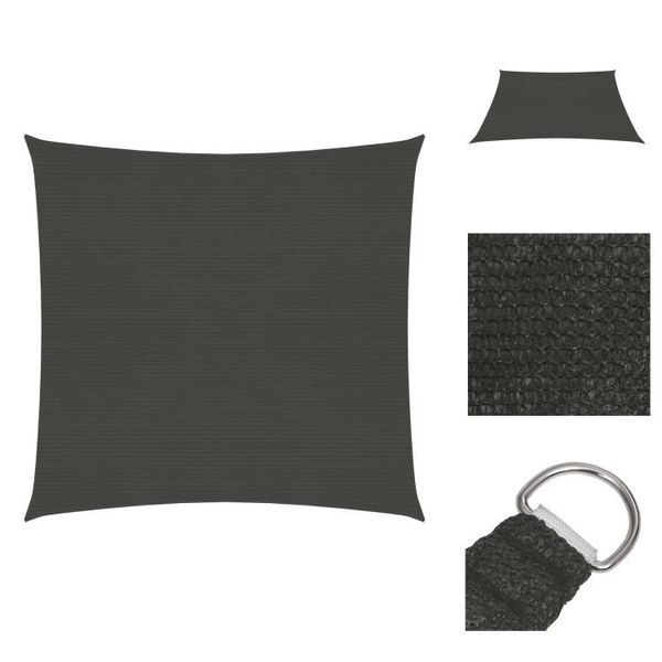 Vidaxl Tenda Da Sole 160 G/M² Antracite 4X4 M Hdpe - Ombrelloni E Tende Da Sole-image
