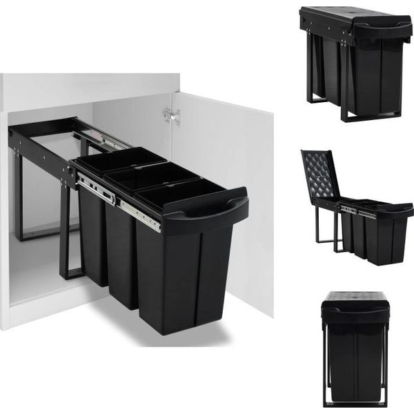 Vidaxl Cestino Per Rifiuti Soft-Close 36 L - Cestini Per Rifiuti E Cestini Per Rifiuti-image