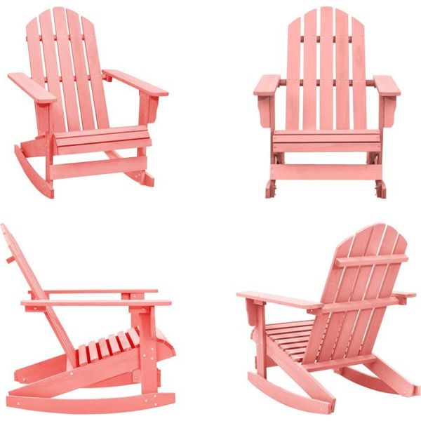 Vidaxl Sedia A Dondolo Adirondack In Legno Massiccio Di Abete Rosa - Sedia A Dondolo - Sedia A Dondolo Da Giardino - Sedie A Dondolo Da Giardino-image