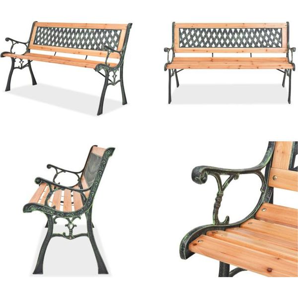 Vidaxl Panca Da Giardino 122 Cm In Legno - Panca Da Giardino - Panca Da Giardino - Panca Da Patio - Panche Da Patio-image