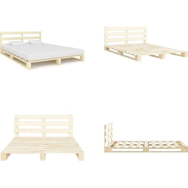 Vidaxl Letto Pallet In Pino Massiccio 140×200 Cm - Struttura Letto - Cornici Letto - Struttura Letto - Letto-image