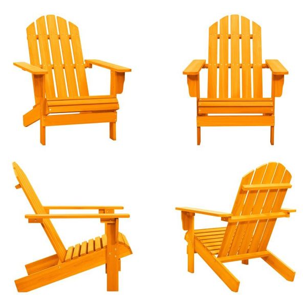 Vidaxl Sedia Da Giardino Adirondack In Legno Massiccio Di Abete Arancione - Sedia Da Giardino - Sedie Da Giardino - Poltrona Da Giardino - Sedia Da Esterno-image