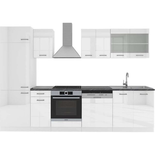 Vicco Cucina Componibile R-Line, 300 Cm , Pt Antracite, Bianco Lucido/Bianco-image